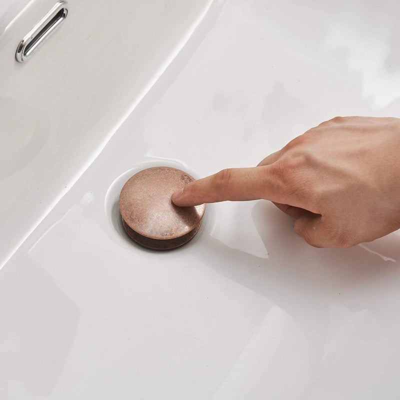 Homevacious 1 5/8" Bathroom Faucet Vessel Vanity Sink Pop Up Drain Assembly Stopper Without Overflow Copper Push & Seal - Image 3